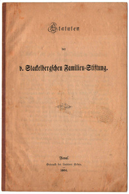 Umschlag Statuten des Familienverbandes von 1864