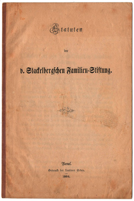 Umschlag Statuten des Familienverbandes von 1864