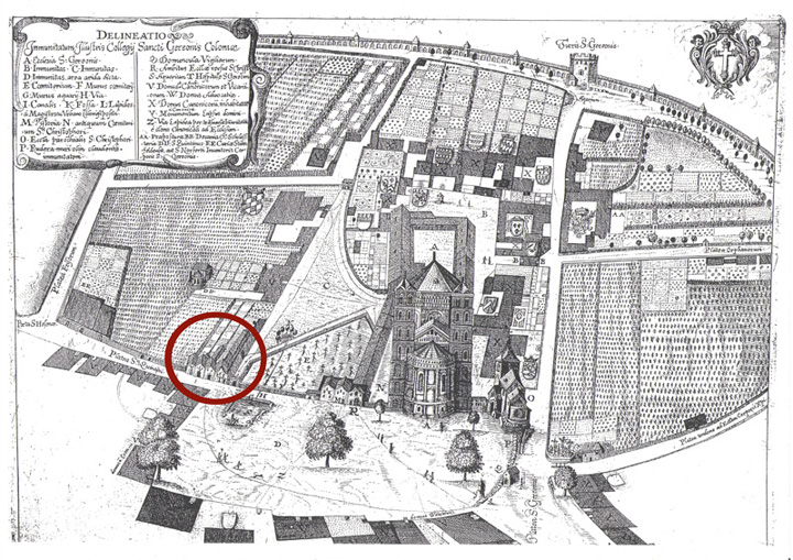 Stich vom Stiftsbezirk St. Gereon 1643